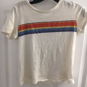 white, red, and blue ae t shirt